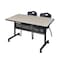 Kobe Rectangle Mobile table, 48" W, 29" H, Laminate Top, Maple MKFTM4830PL47BK - alternate 1